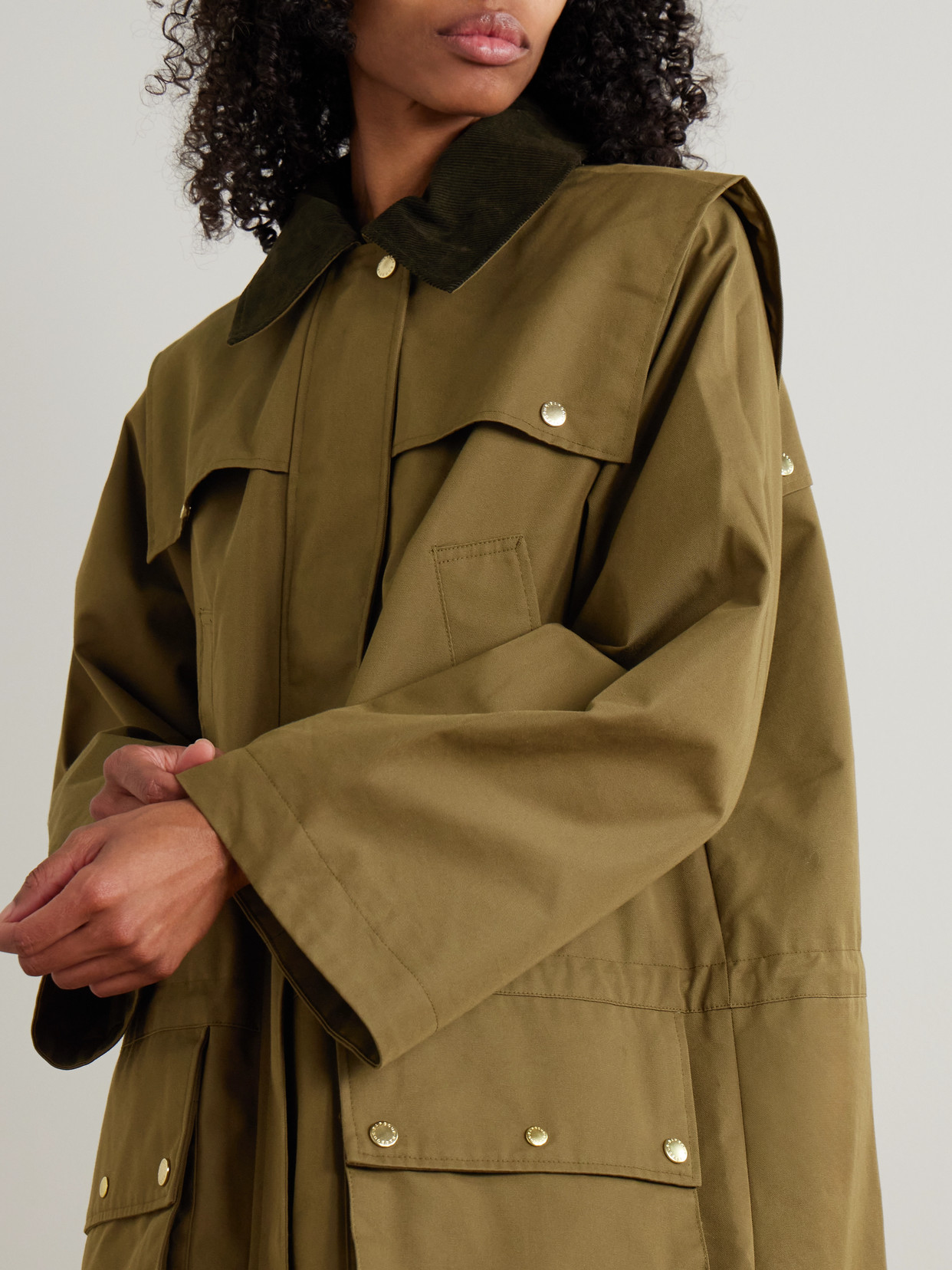 Bilsdale Hooded Corduroy-Trimmed Cotton-Blend Twill Jacket