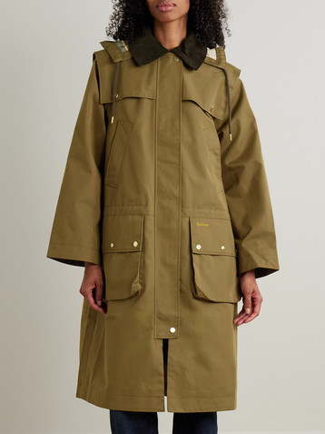 BARBOUR Bilsdale hooded corduroy-trimmed cotton-blend twill jacket