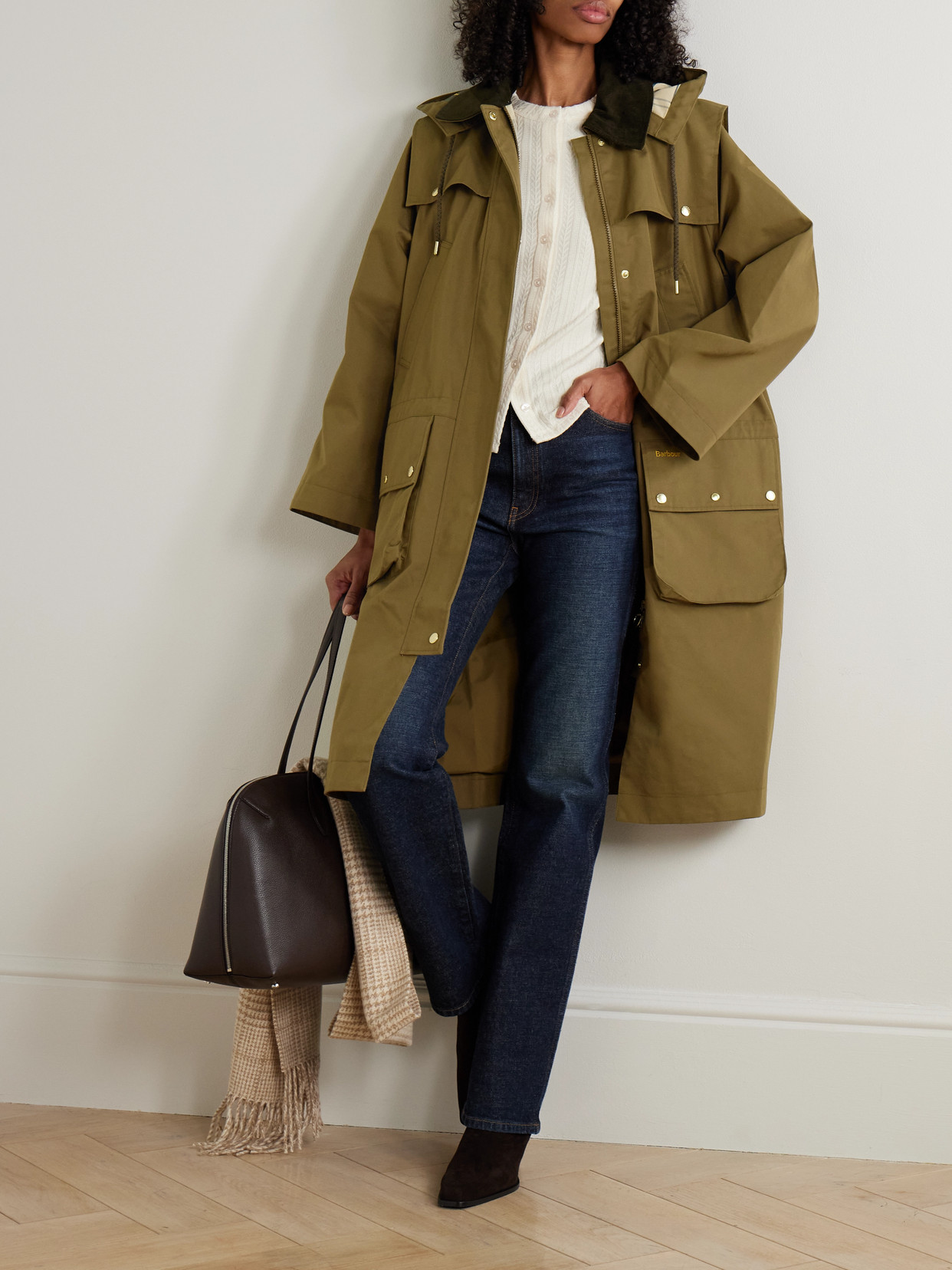 Bilsdale Hooded Corduroy-Trimmed Cotton-Blend Twill Jacket