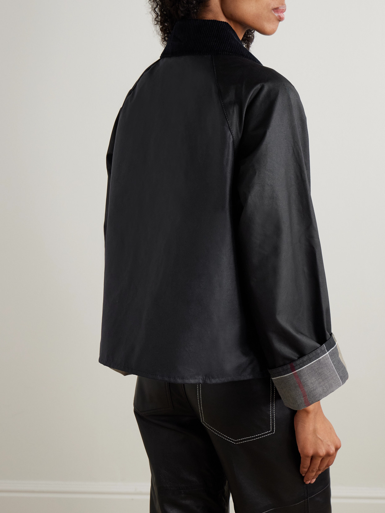 Kearton Two-Tone Corduroy-Trimmed Waxed Cotton Jacket