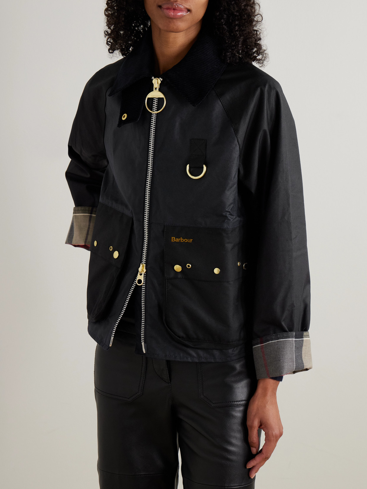 Kearton Two-Tone Corduroy-Trimmed Waxed Cotton Jacket
