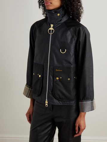 BARBOUR Kearton two-tone corduroy-trimmed waxed cotton jacket