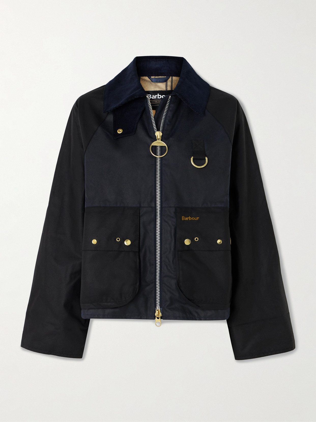 Kearton Two-Tone Corduroy-Trimmed Waxed Cotton Jacket