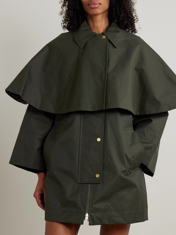 BARBOUR Fia cape-effect cotton-blend twill jacket
