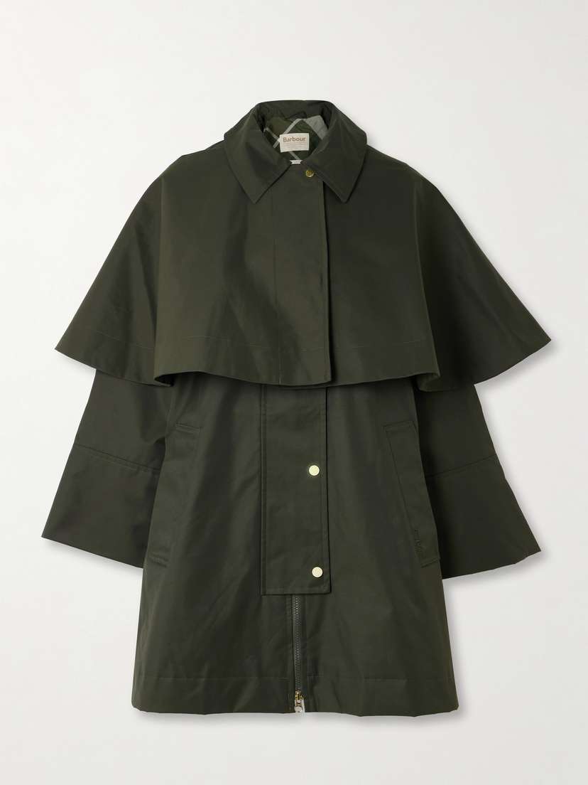 Barbour Fia Cape-effect Cotton-blend Twill Jacket