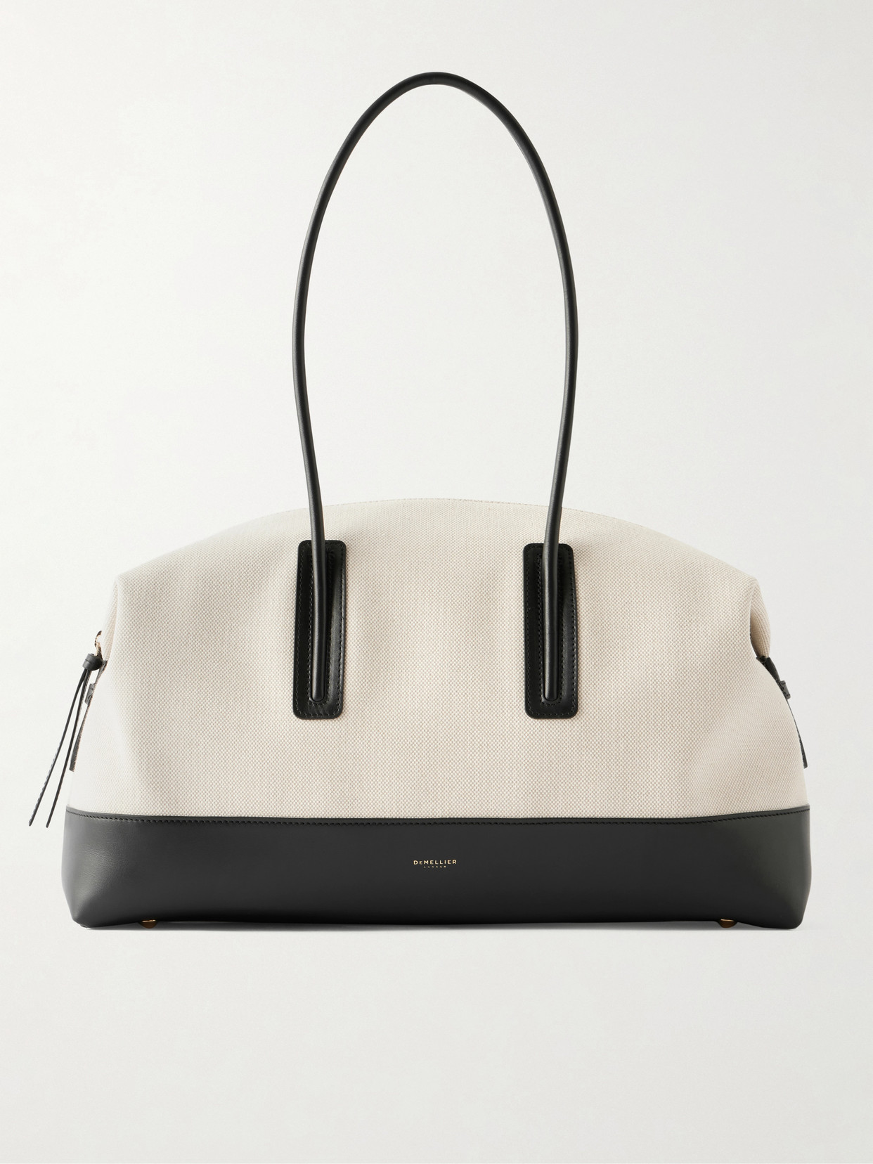 Demellier The Stockholm Leather-trimmed Canvas Tote Bag In White