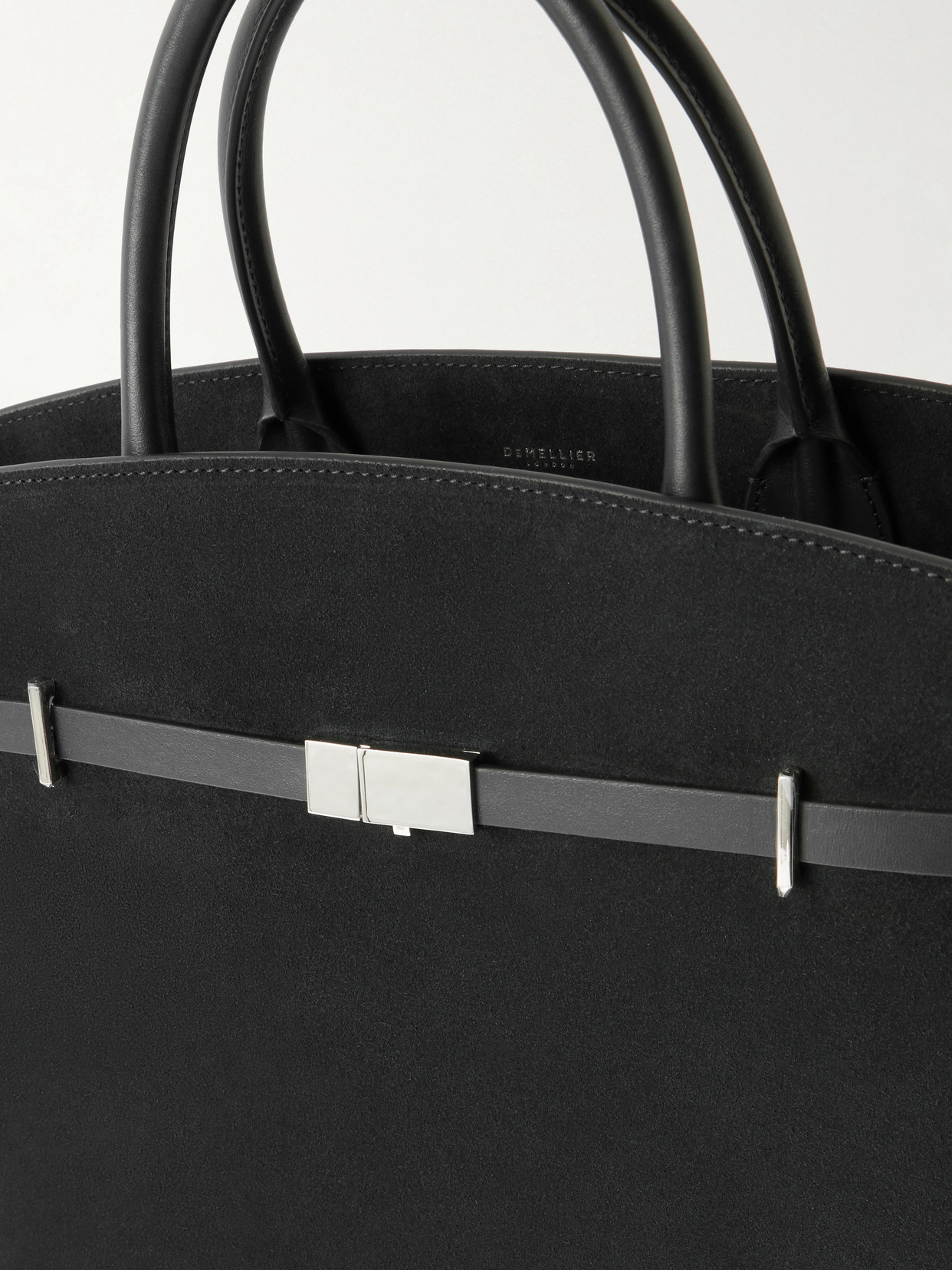 The Hudson Leather-Trimmed Suede Tote