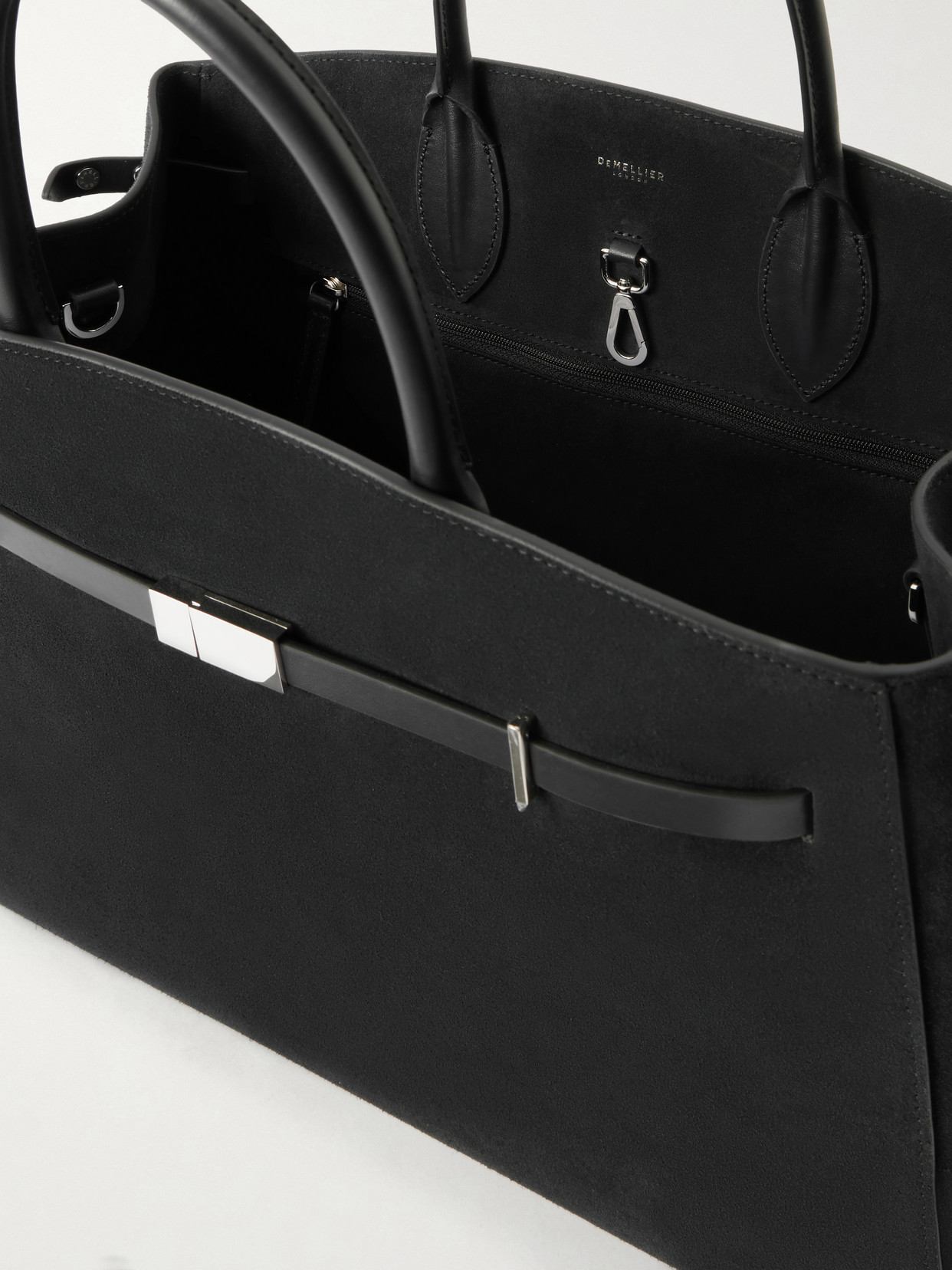 The Hudson Leather-Trimmed Suede Tote