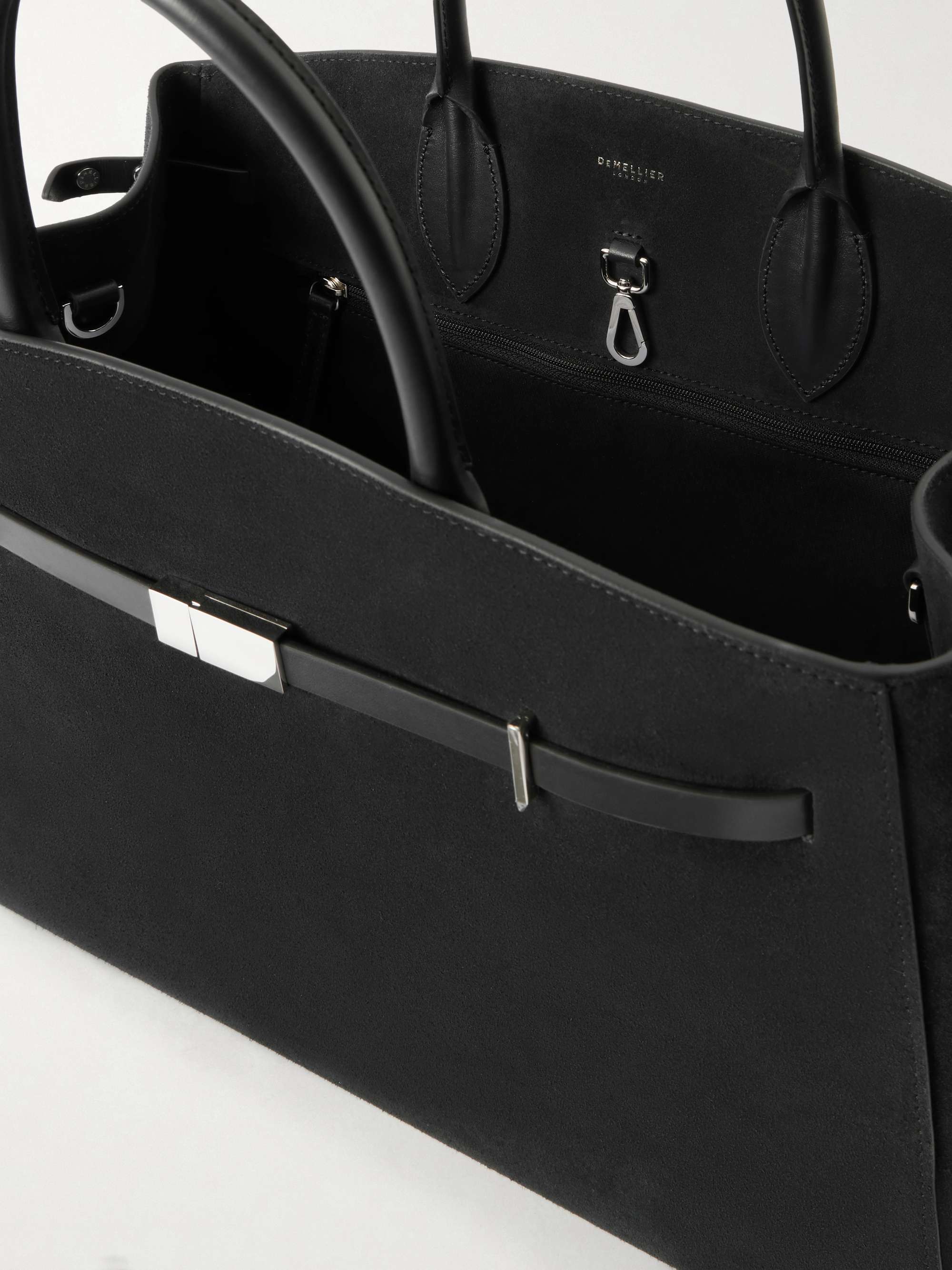 DEMELLIER The Hudson leather-trimmed suede tote | NET-A-PORTER