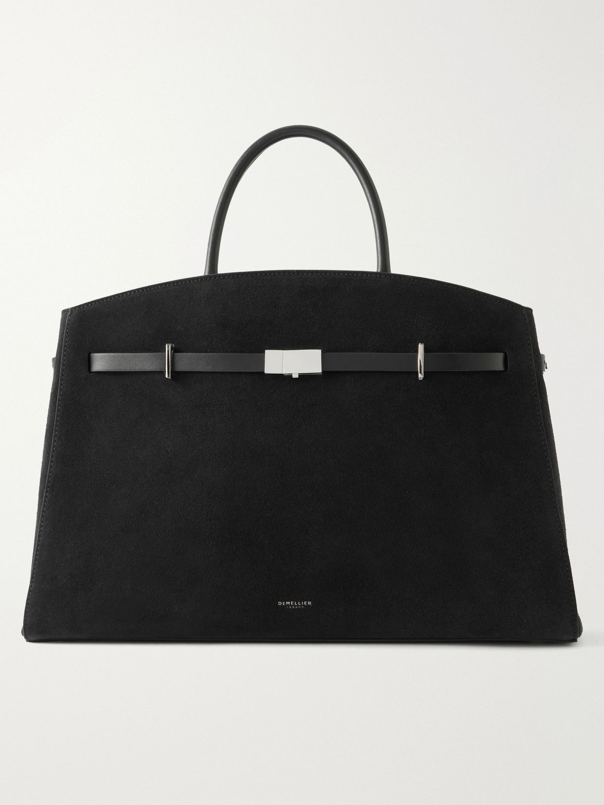 The Hudson leather-trimmed suede tote