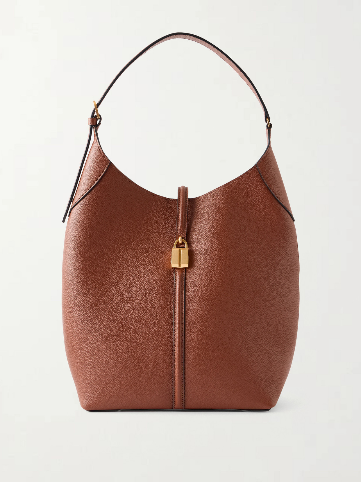 Demellier Siena Full-grained Leather Shoulder Bag In Brown