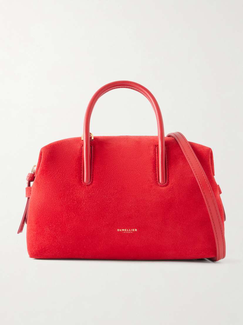 DeMellier The Stockholm Small Leather-trimmed Suede Tote