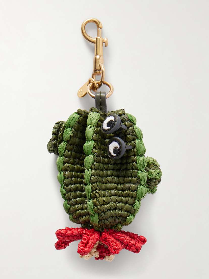 Anya Hindmarch Cactus Gold-tone And Raffia Bag Charm