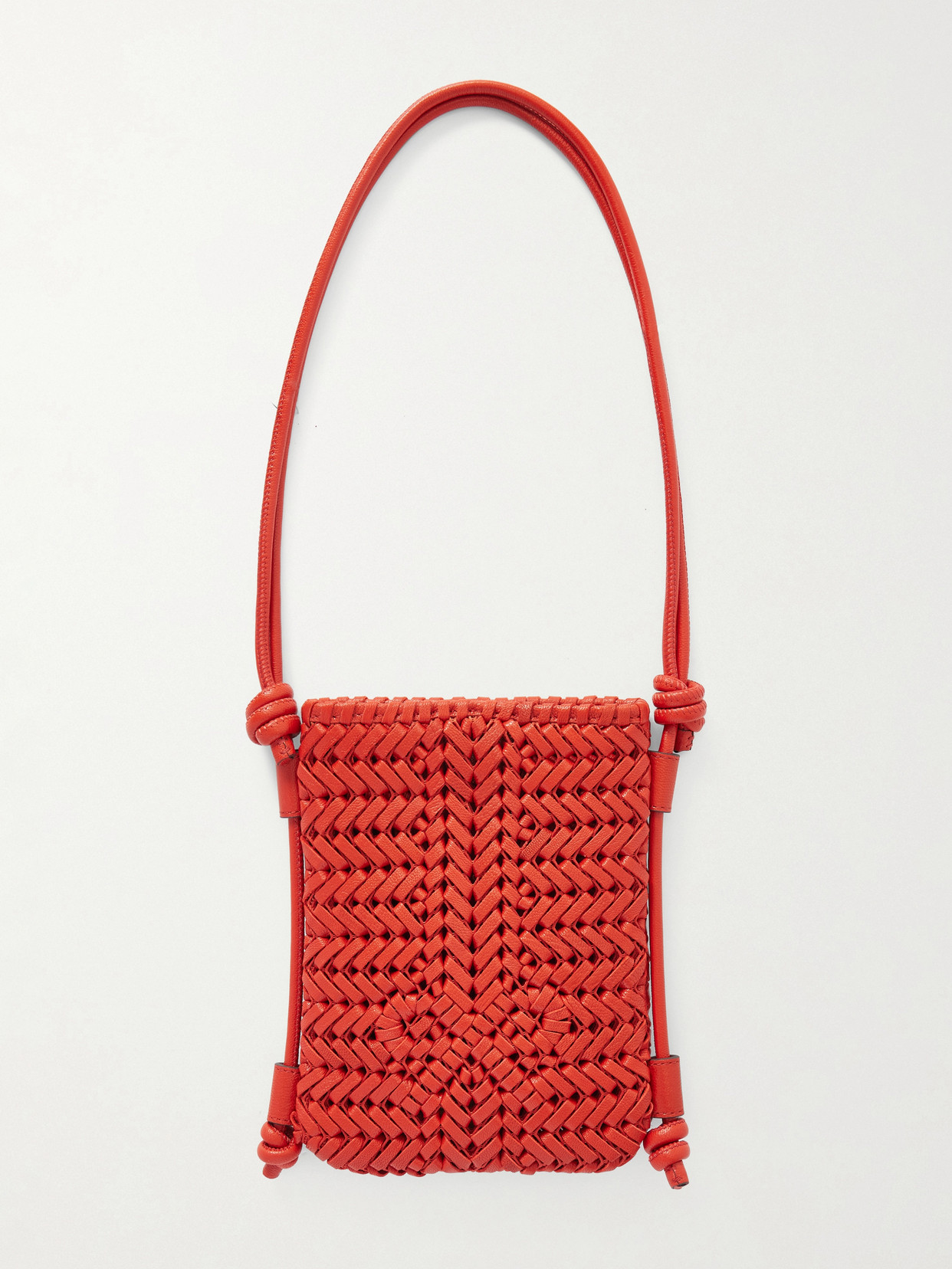 Anya Hindmarch Neeson Woven Leather Shoulder Bag In Red