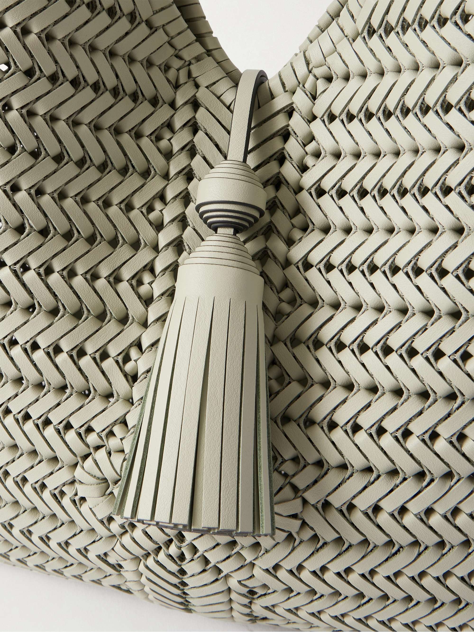 ANYA HINDMARCH The Neeson tasseled woven leather tote | NET-A-PORTER