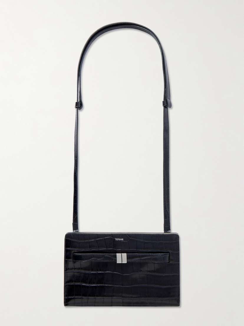 TOTEME Belted Croc-effect Leather Shoulder Bag