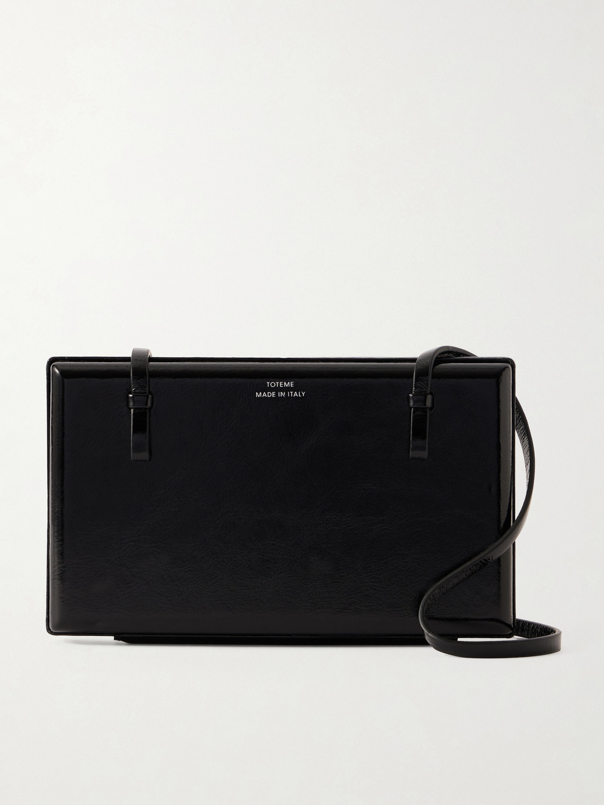 Totême Cocktail Patent-leather Shoulder Bag In Black