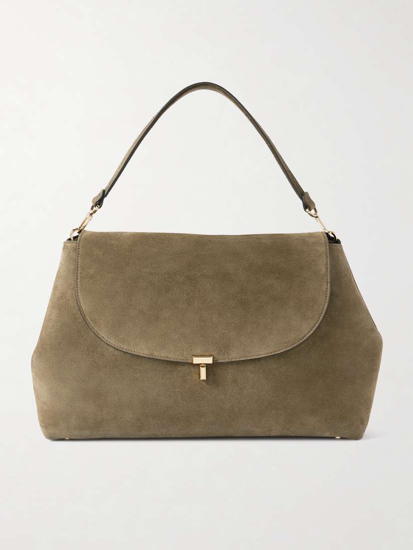TOTEME T-lock Large Suede Shoulder Bag