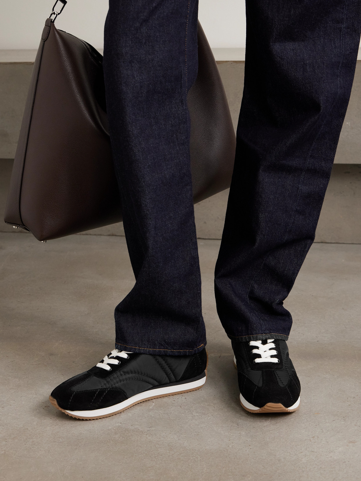 Totême Casual Low Top Sneakers With Quilted Design In Black