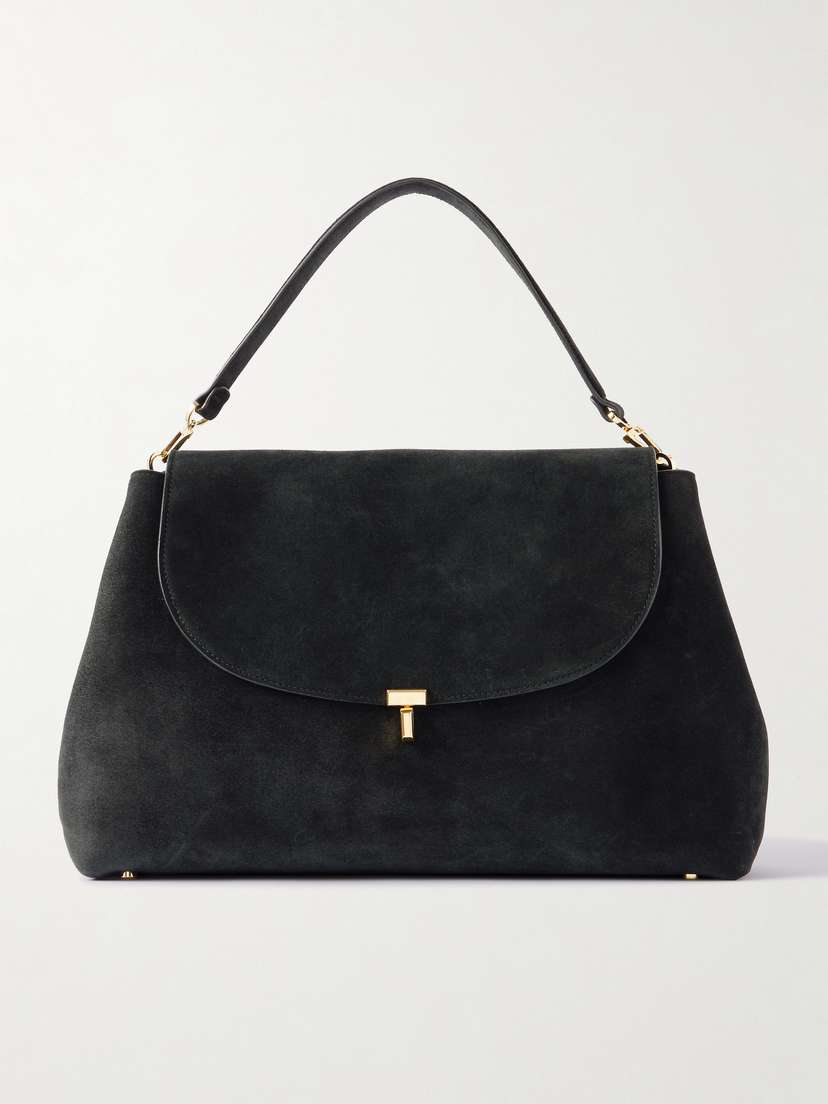 TOTEME T-lock Suede Shoulder Bag
