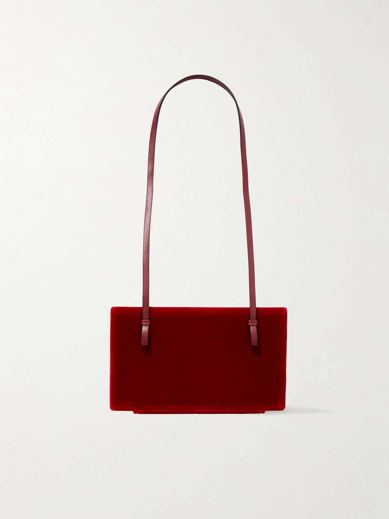 Cocktail Leather-Trimmed Velvet Shoulder Bag