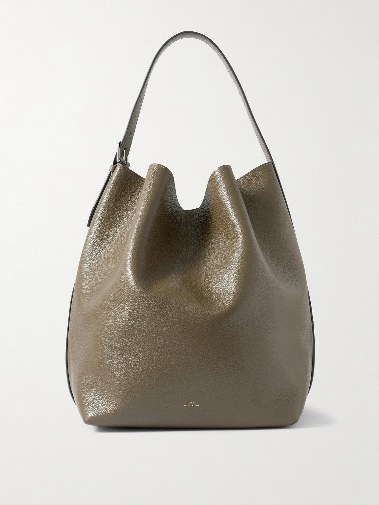 Totême Textured-leather Tote In Brown