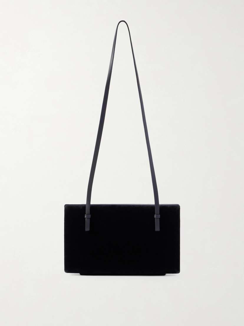 TOTEME Leather-trimmed Velvet Shoulder Bag