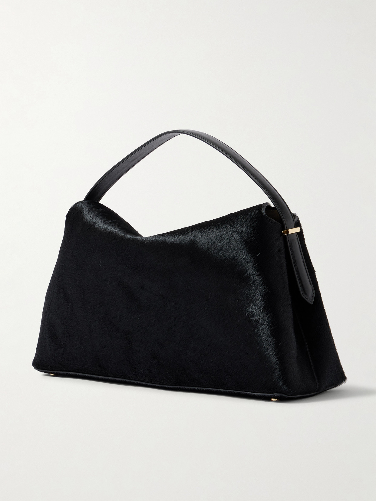 T-Lock Leather-Trimmed Pony Shoulder Bag