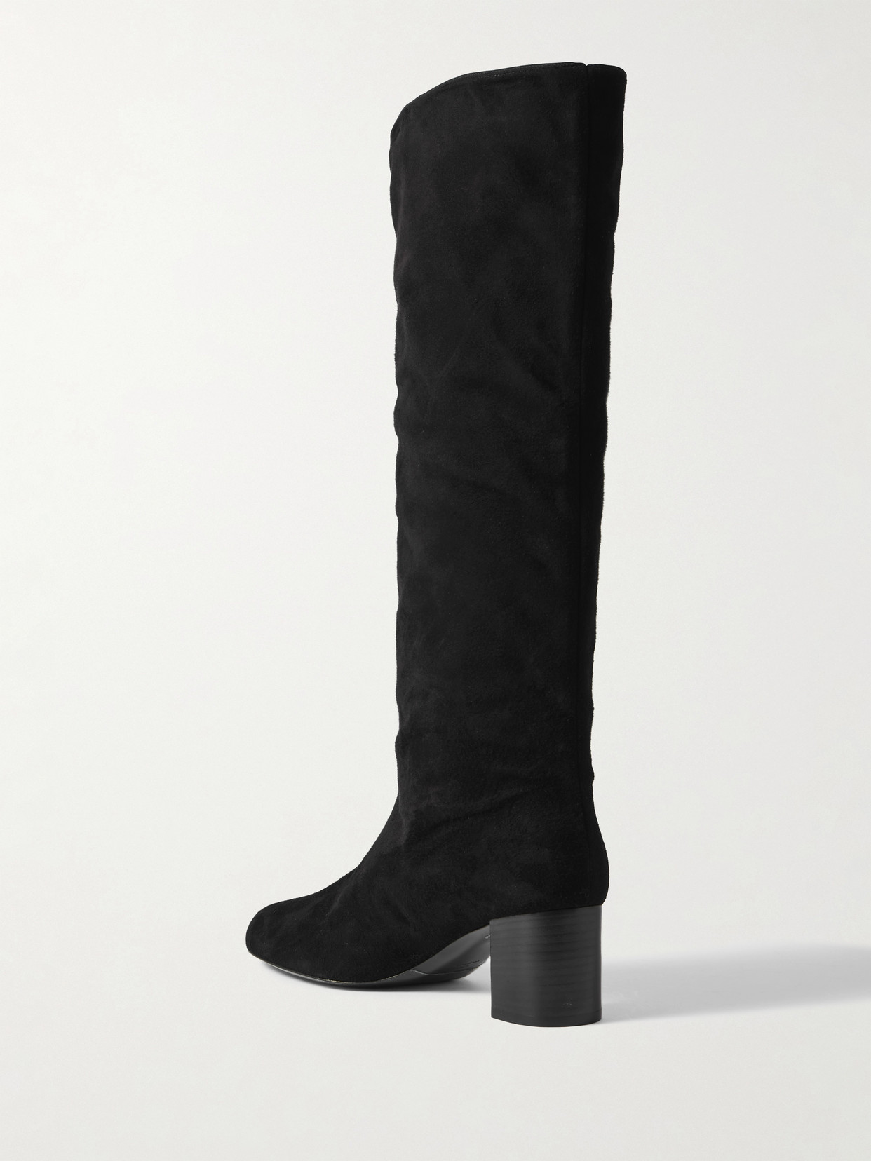 Totême Downtown Suede Knee Boots In Animal Print