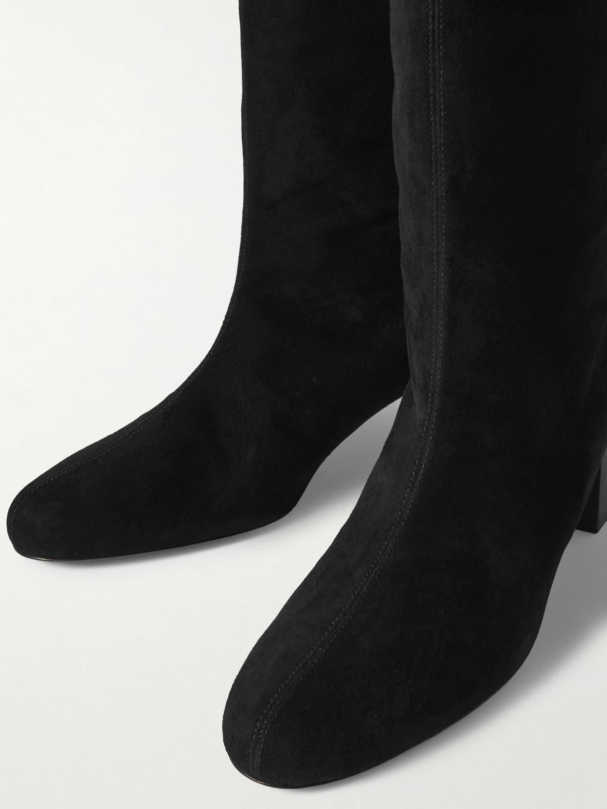 Totême Downtown Suede Knee Boots In Animal Print