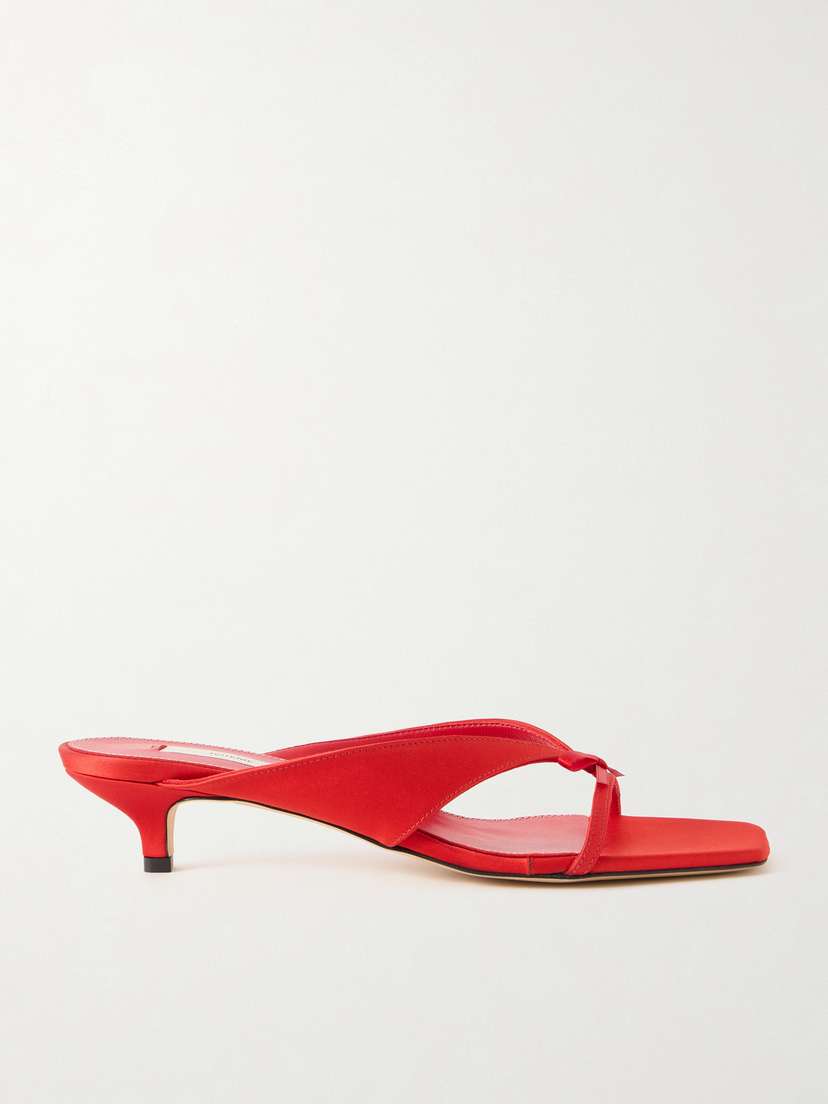 Toteme — Bow-embellished satin mules
