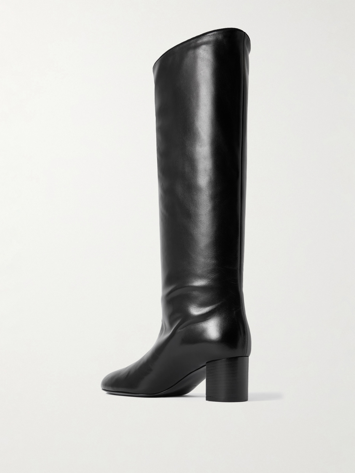 Totême Downtown Leather Knee Boots In Black