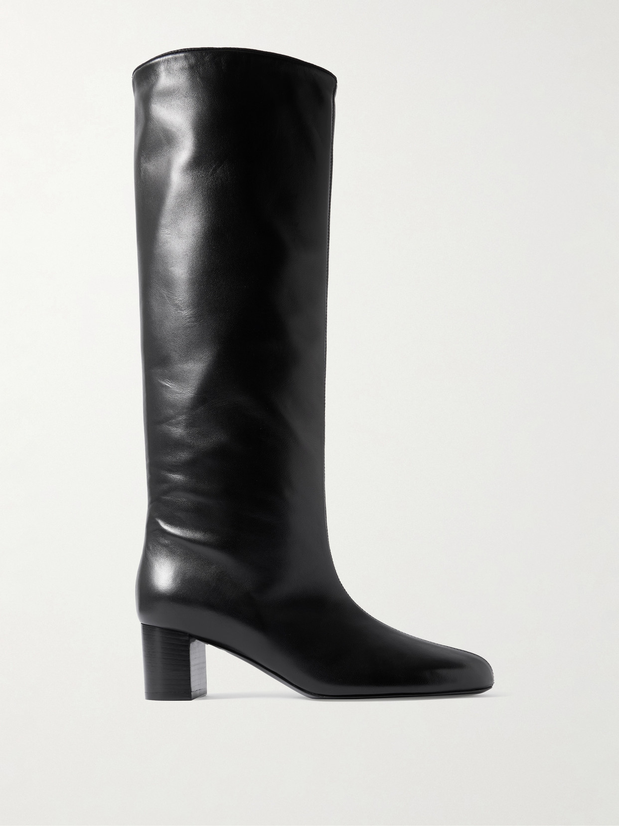 Totême Downtown Leather Knee Boots In Black