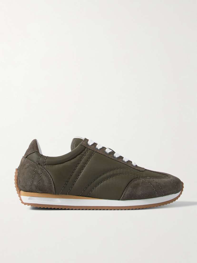 Toteme — The Sport suede and twill sneakers