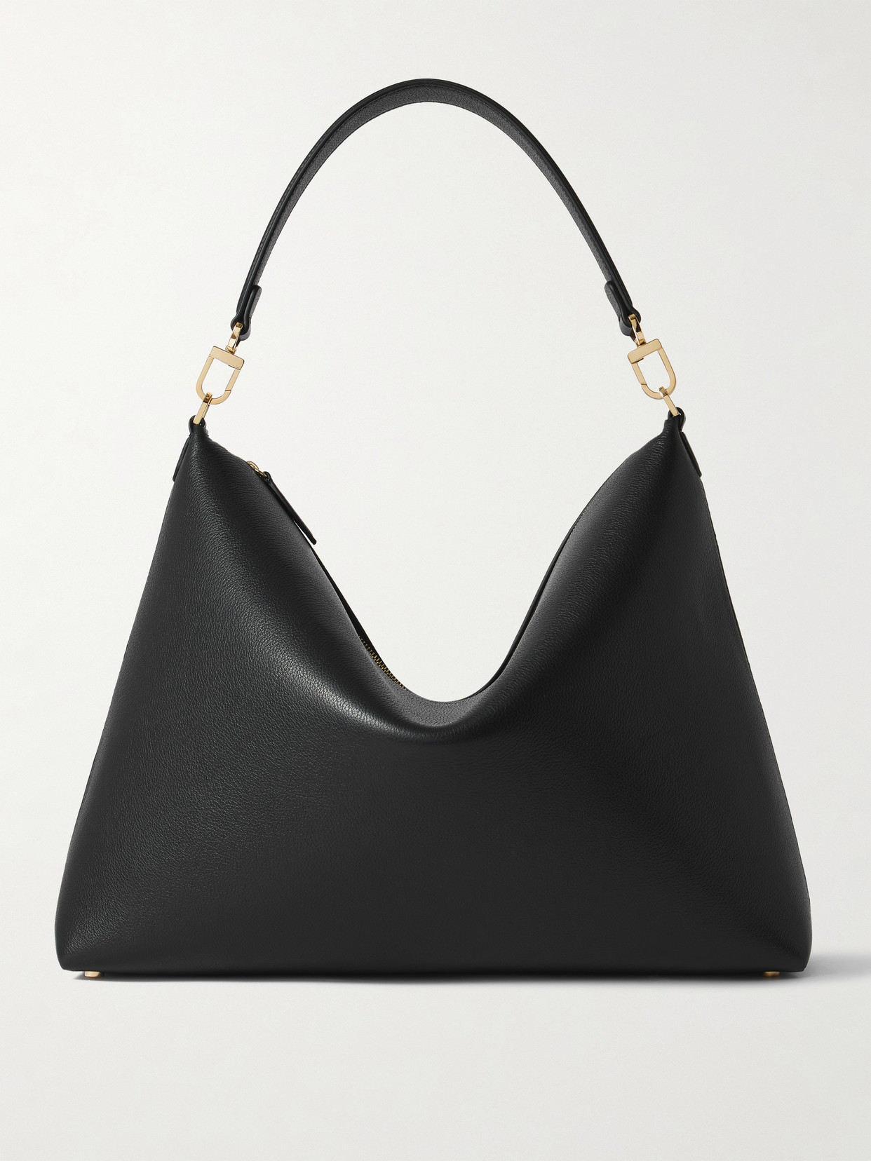 Totême Bevel Medium Textured-leather Tote In Black