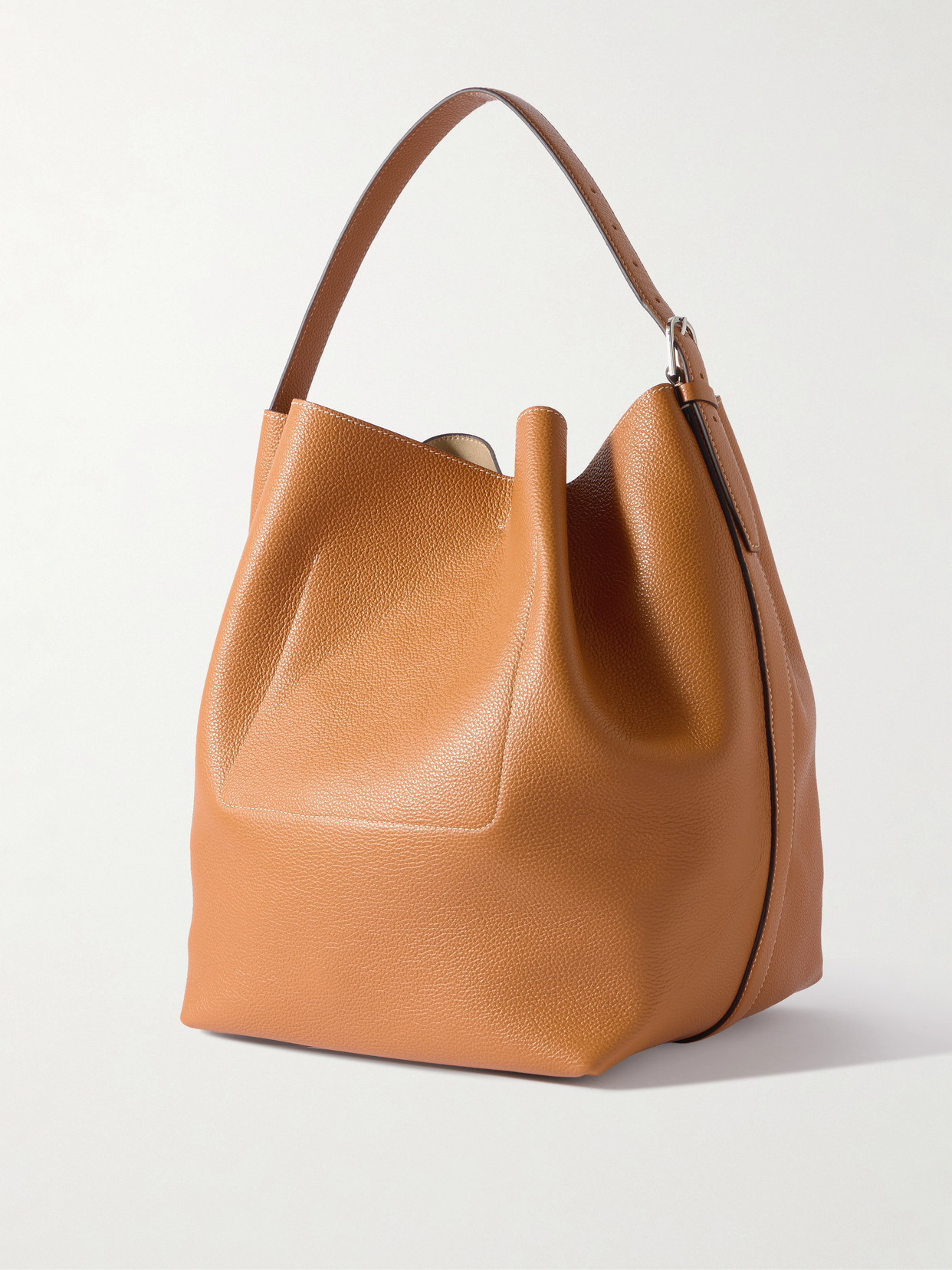 Totême Textured-leather Tote In Brown