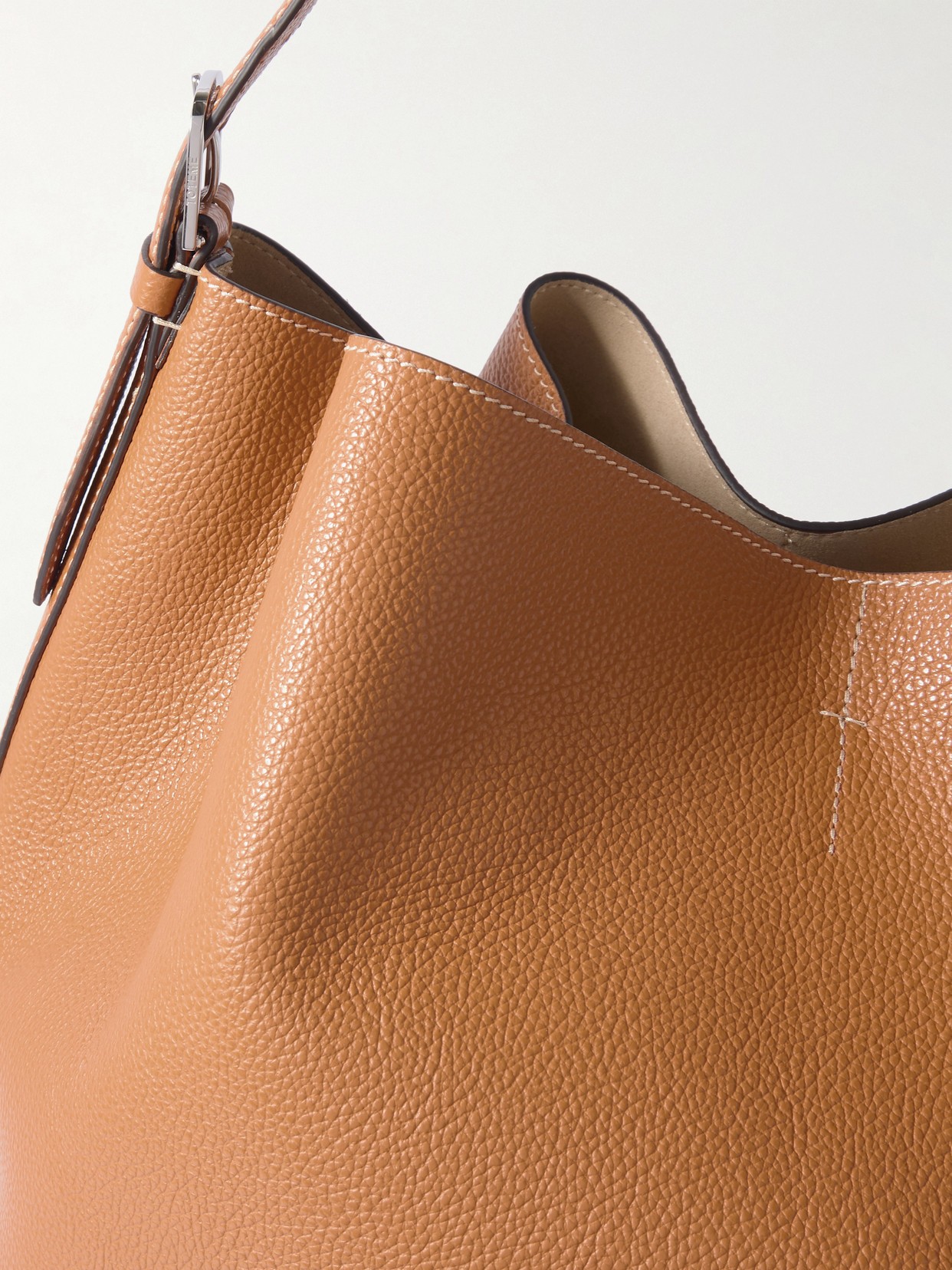 Totême Textured-leather Tote In Brown