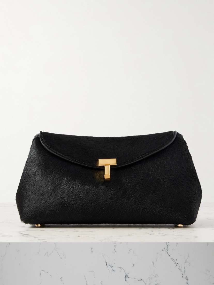 TOTEME T-lock Mini Calf Hair Clutch