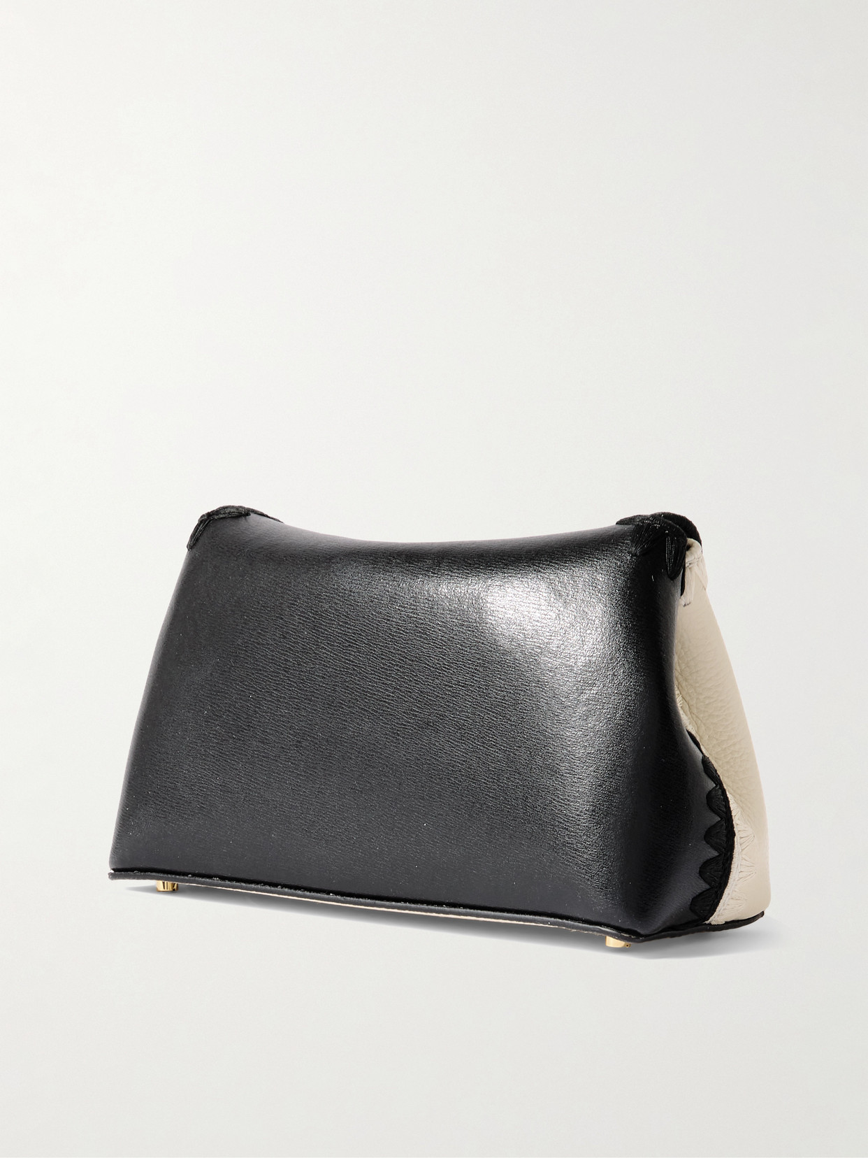 Totême T-lock Mini Embroidered Textured-leather Clutch In Multi