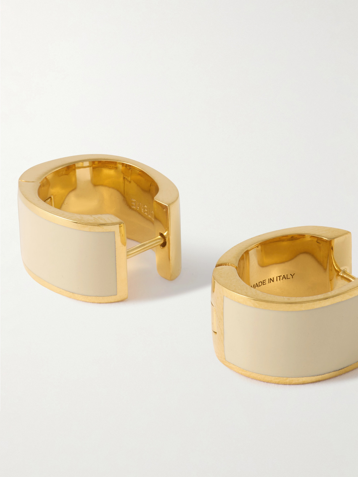 Totême Gold-plated Enamel Hoop Earrings In Gold