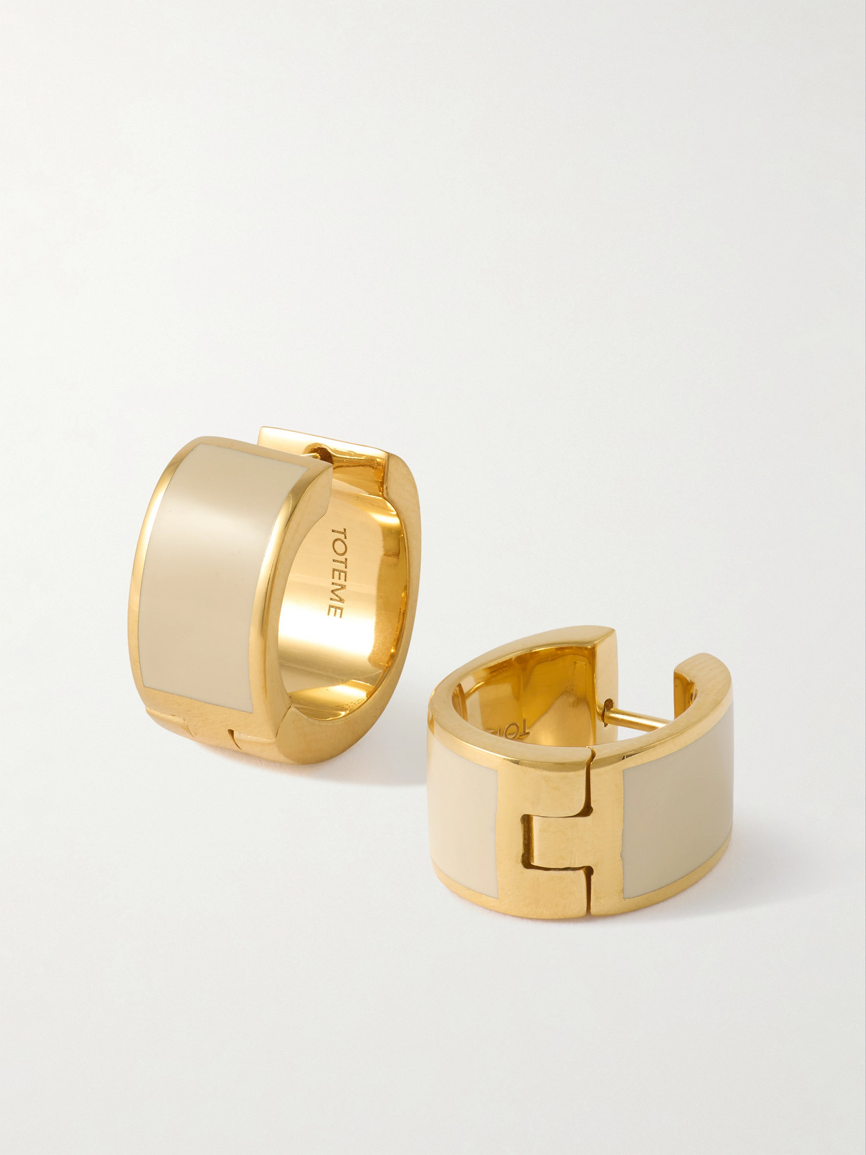 Totême Gold-plated Enamel Hoop Earrings