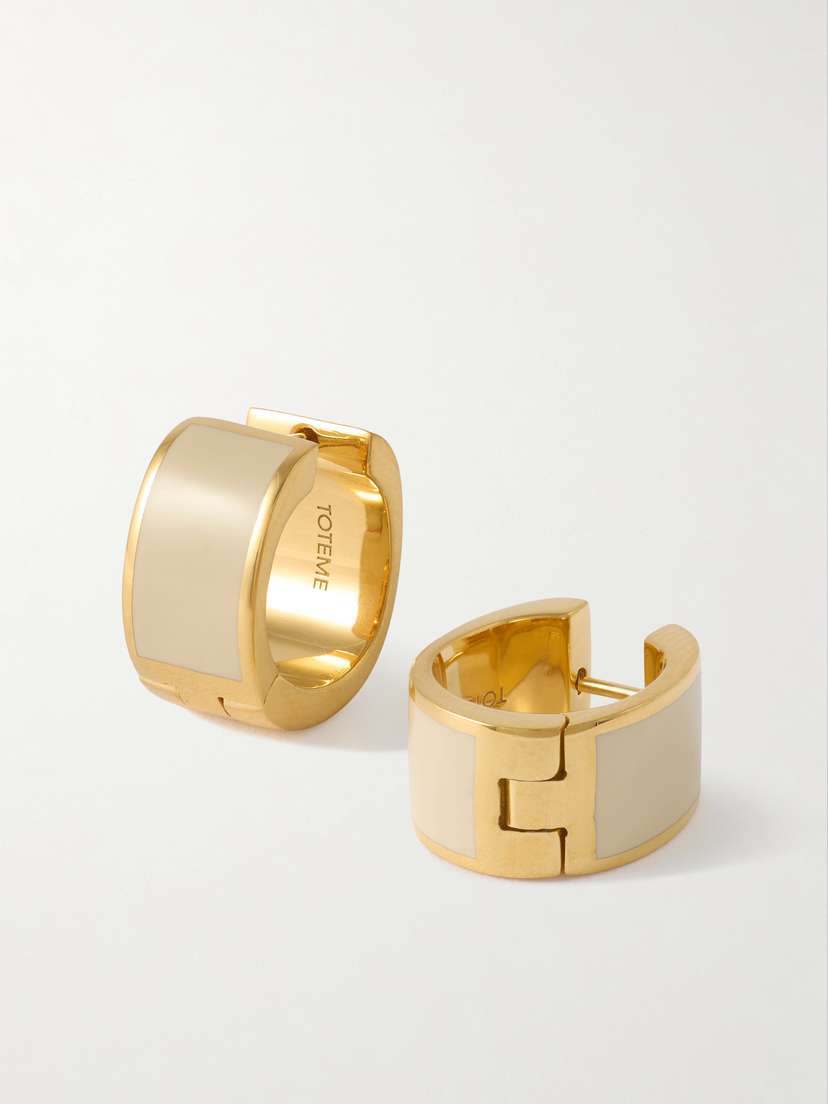 TOTEME Gold-plated Enamel Hoop Earrings