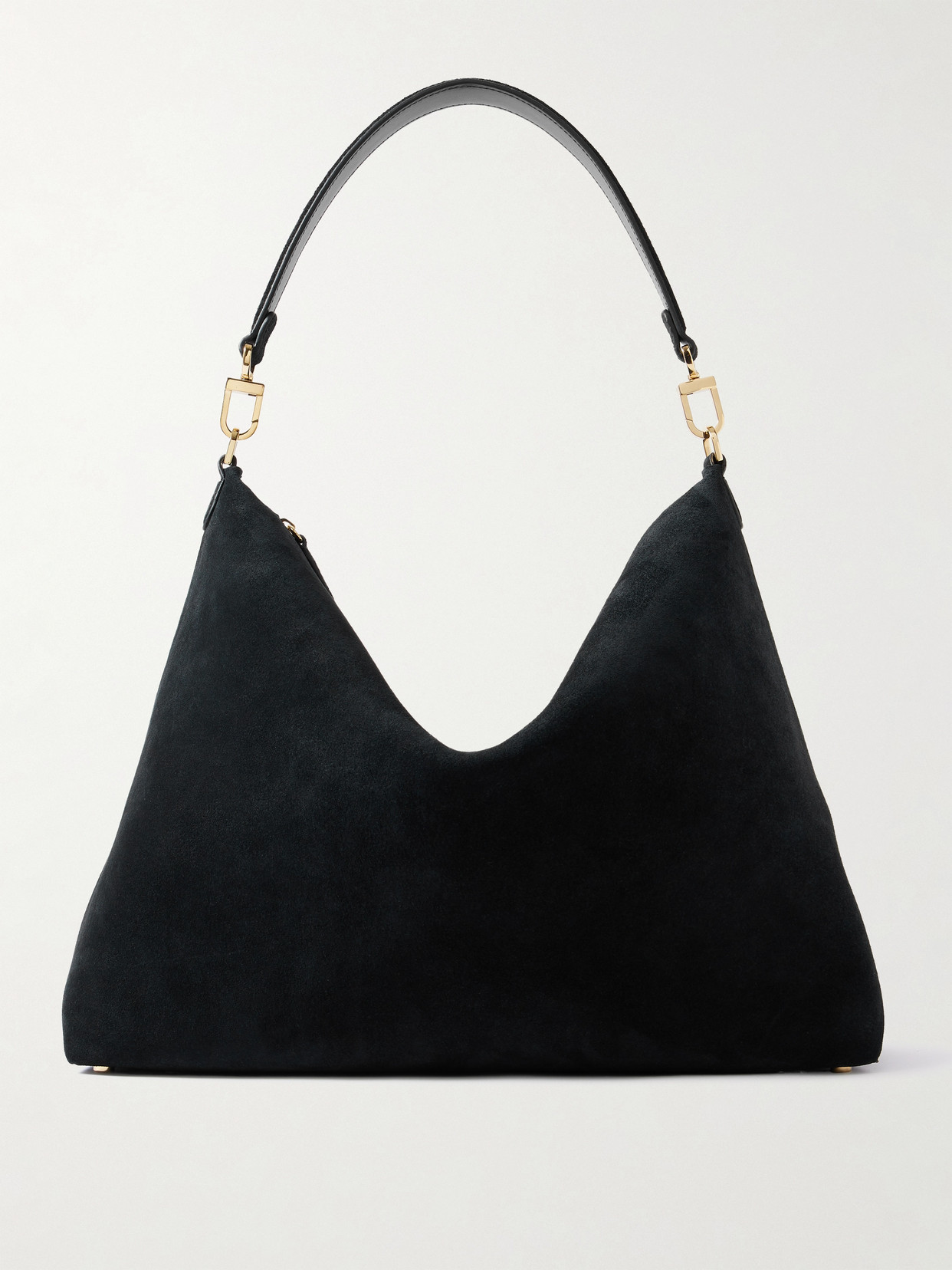 Totême Bevel Medium Suede Tote In Black