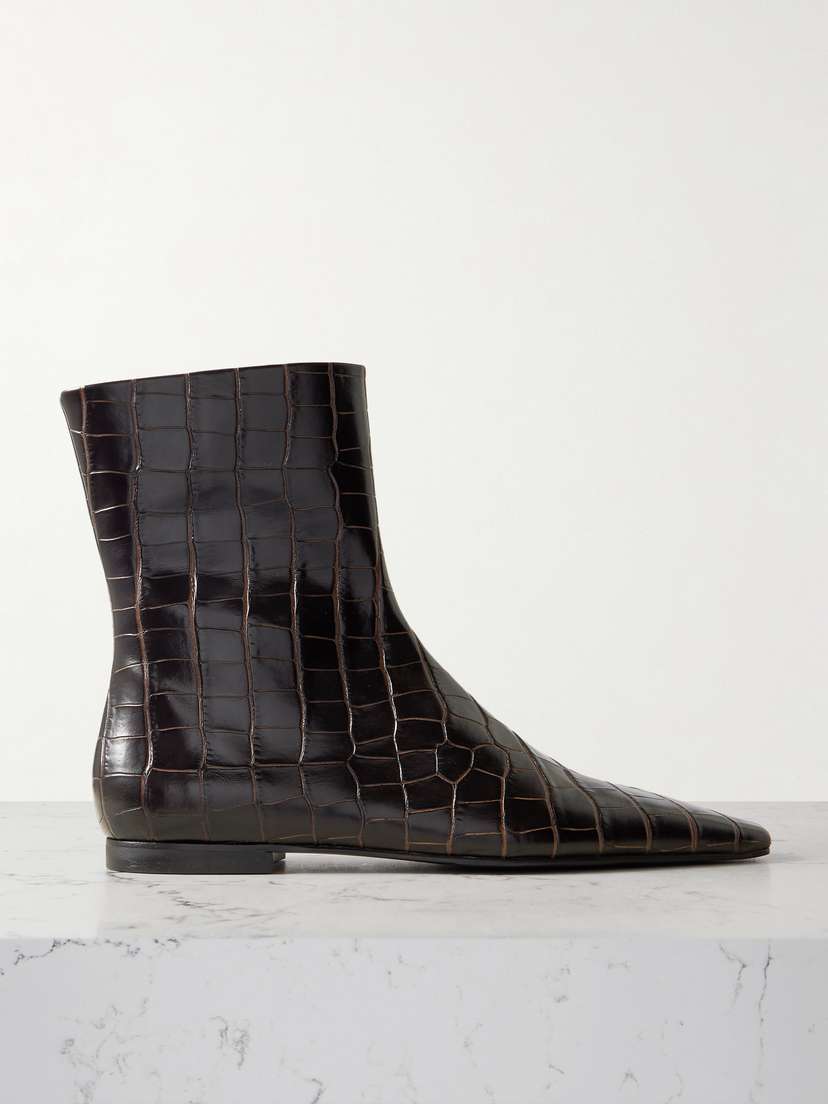 TOTEME Croc-effect Leather Chelsea Boots