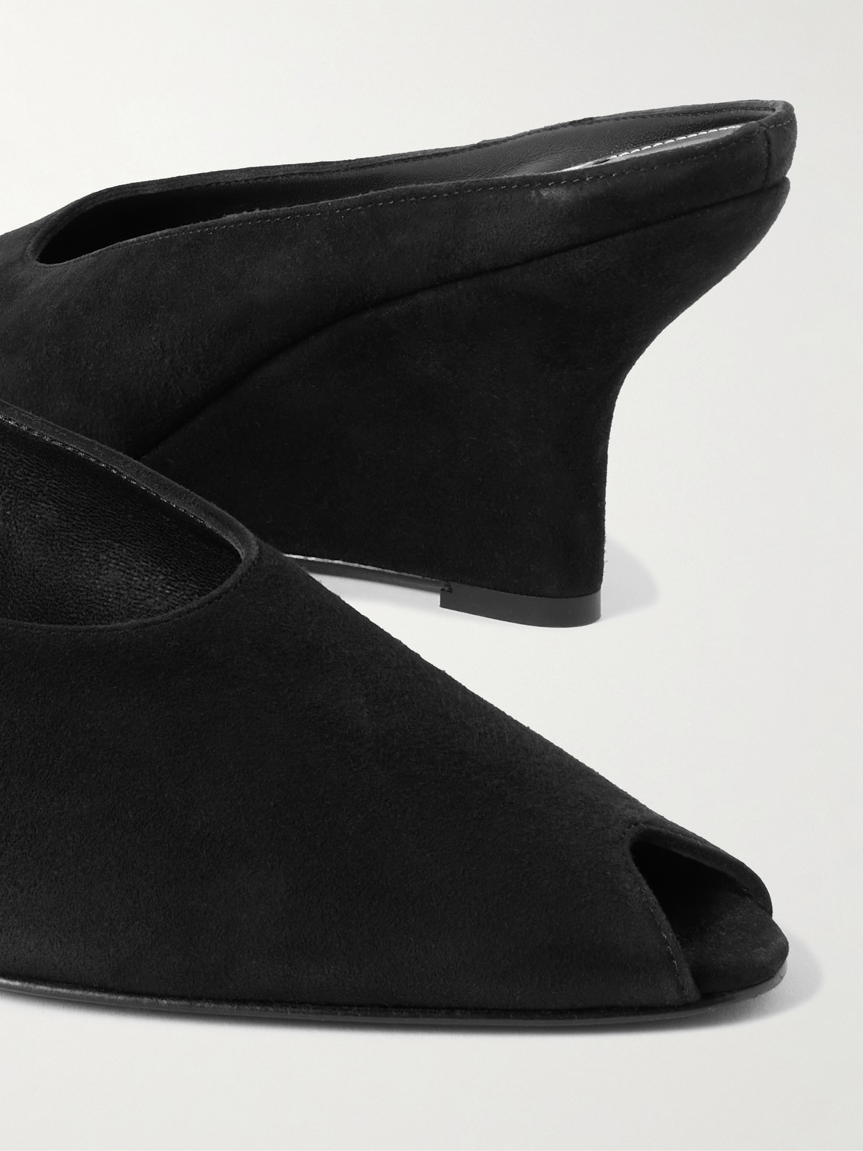 Totême Velvet Wedge Mules In Black