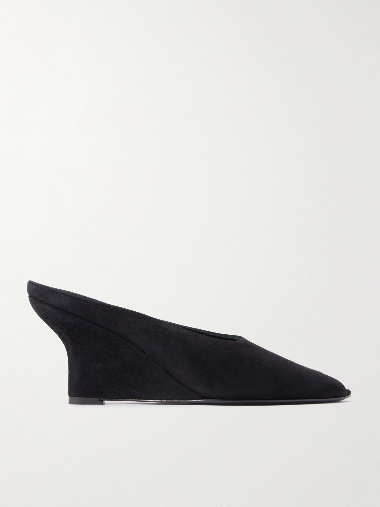 Totême Velvet Wedge Mules In Black