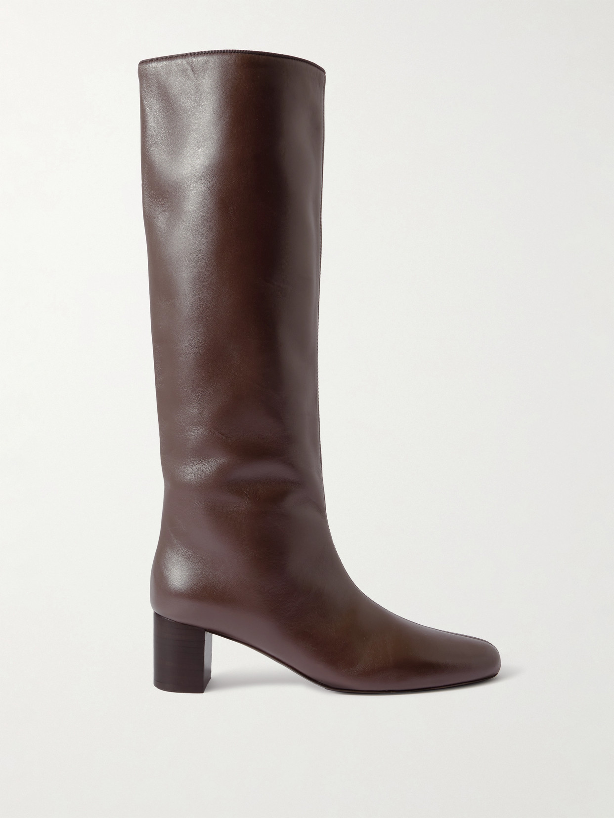 Totême Downtown Leather Knee Boots In Brown