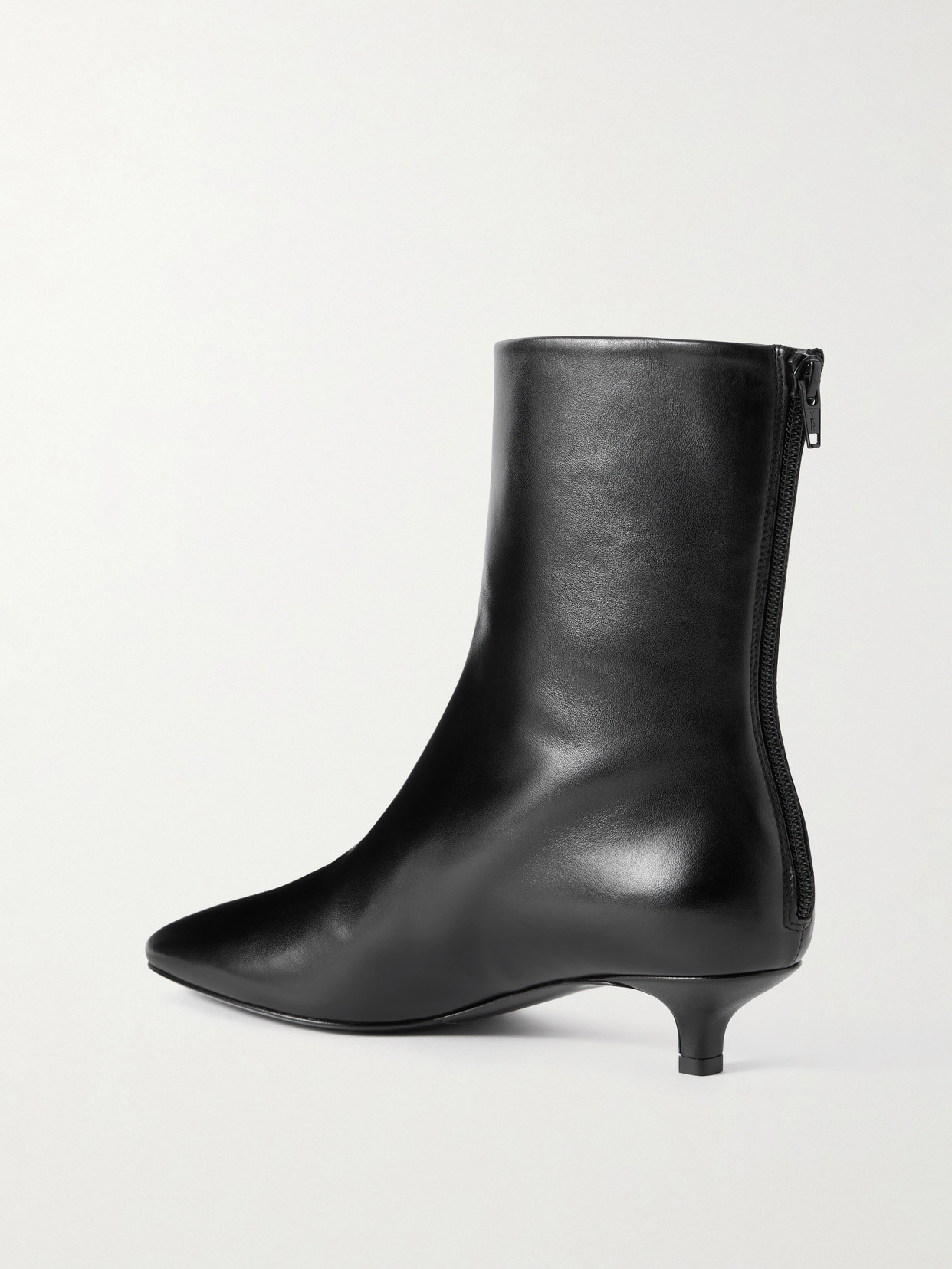Totême Day Leather Ankle Boots In Black