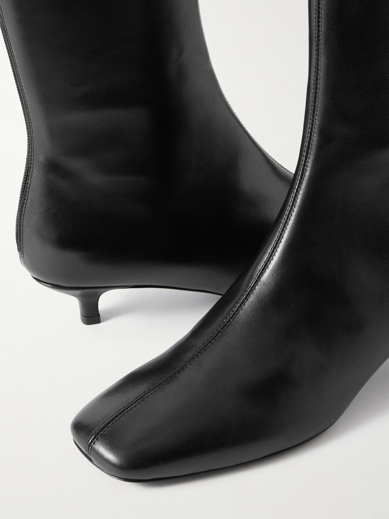 Totême Day Leather Ankle Boots In Black