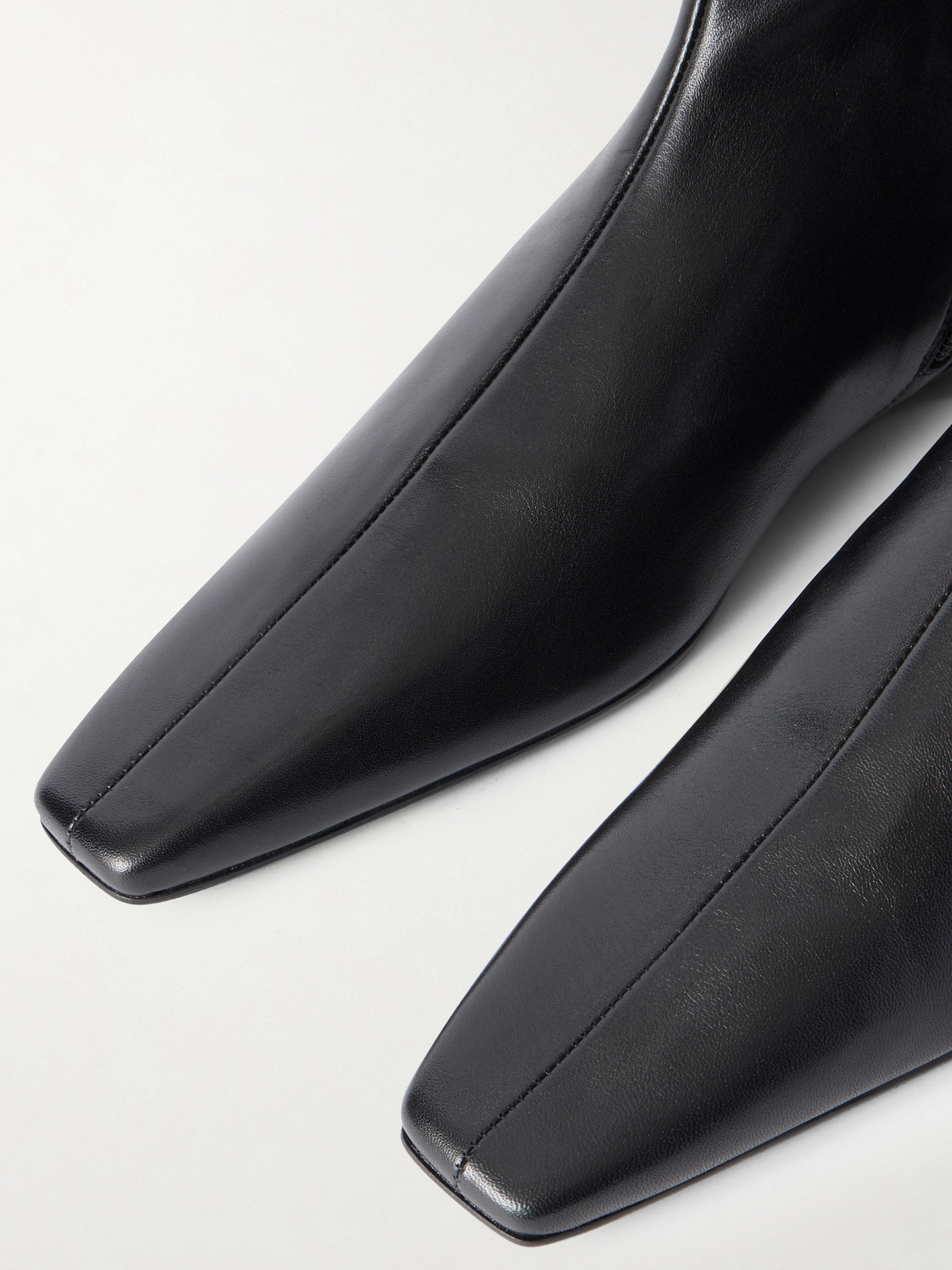 Totême Leather Ankle Boots In Black